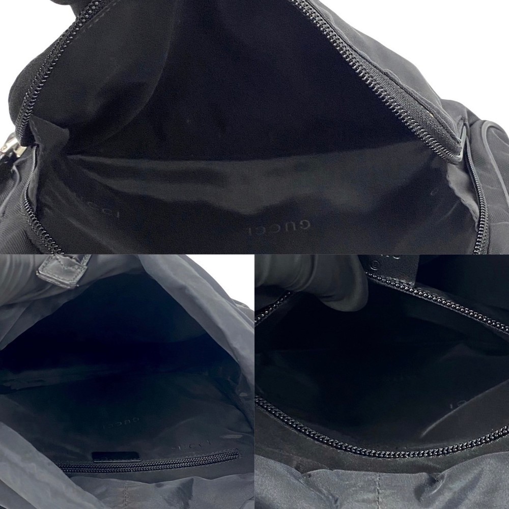 Gucci Logo Nylon Drawstring Rucksack Backpack Bla… - image 8